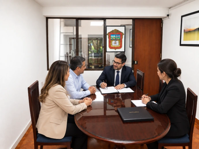 Sala de juntas de la Notaría Pública No. 60 del Estado de México
